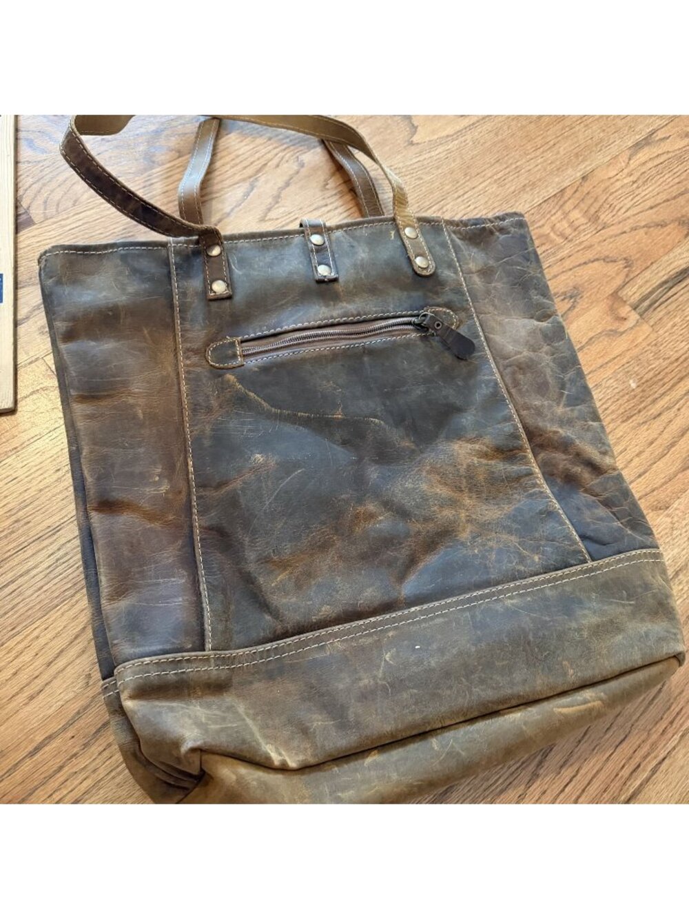 Myra Large Bag genuine distressed leather rugged weathered purse
